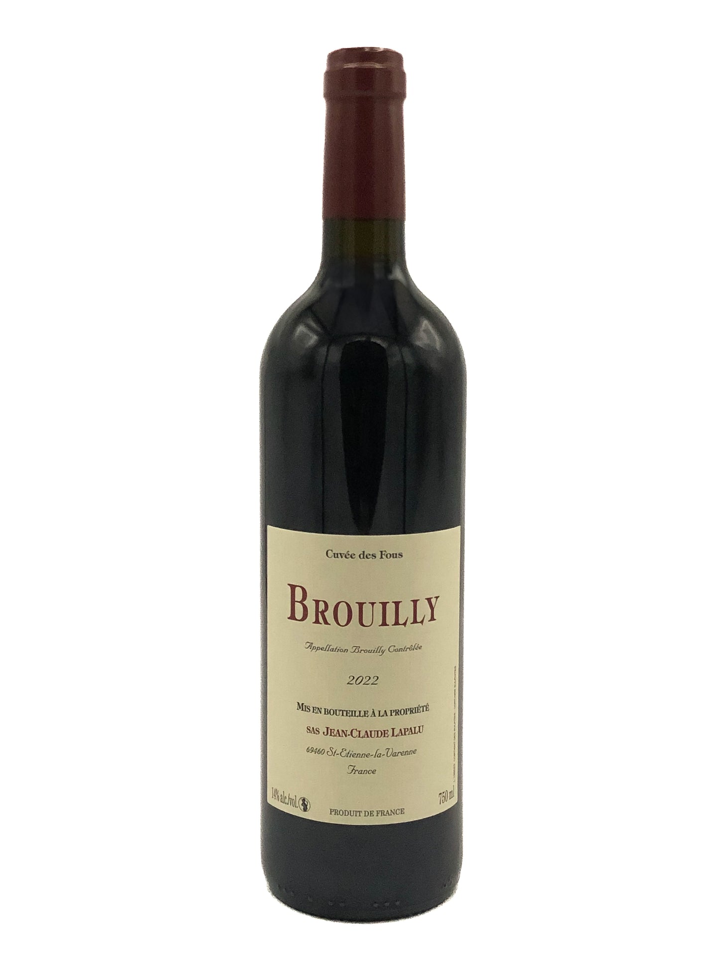 Domaine Jean-Claude Lapalu, Brouilly Cuvée des Fous 2022, Gamay, Rouge, Beaujolais, France