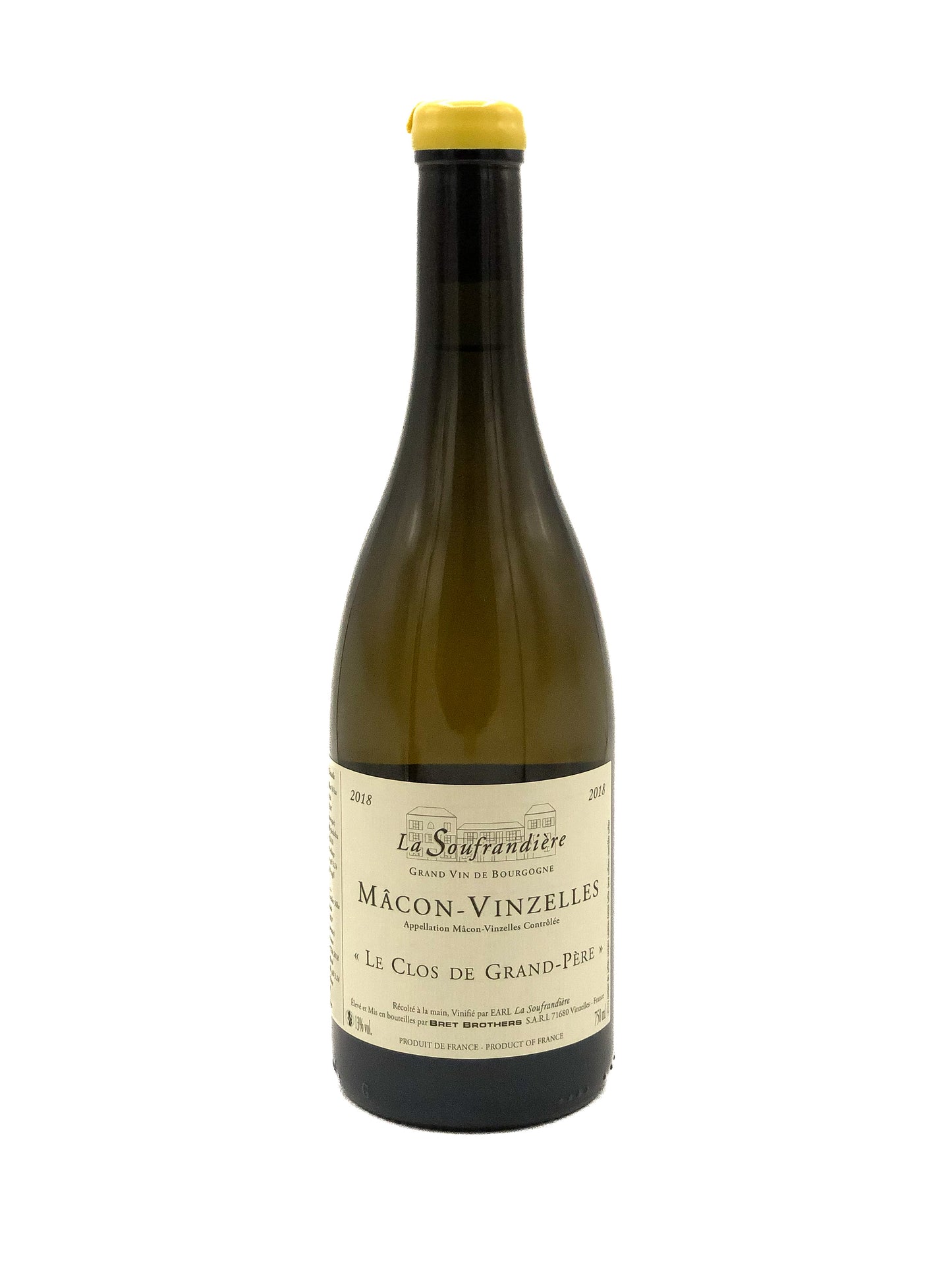 Domaine de la Souffrandiere, Macon-Vinzelles le Clos de Grand-Père 2018, Chardonnay, Blanc, Bourgogne, France
