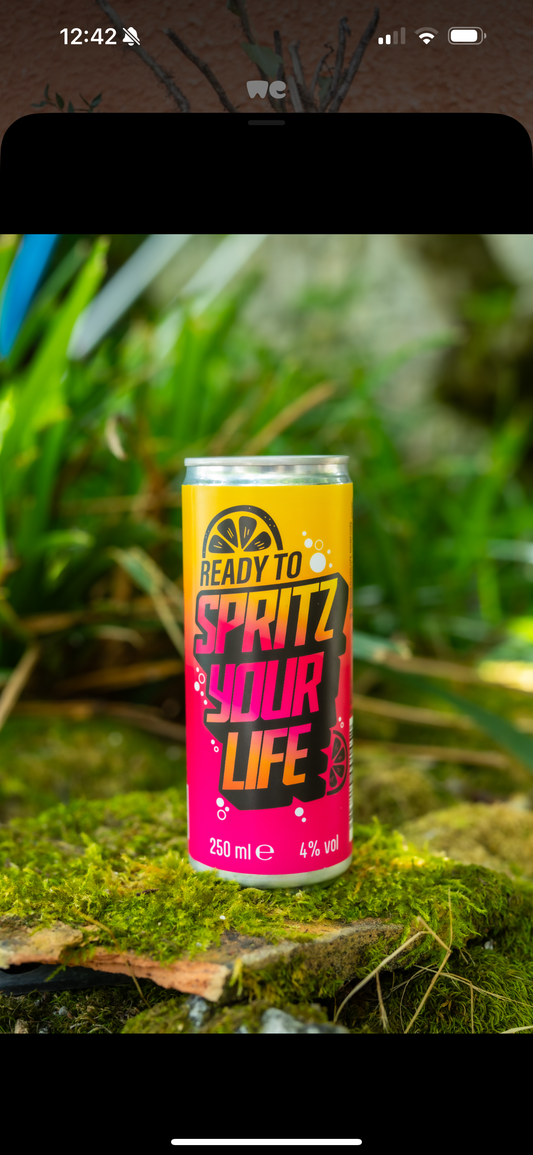 Spritz Your Life Ready to Drink, canette de 25cl, 4*, Basilic, Orange amère et Sanguine, Bergamote