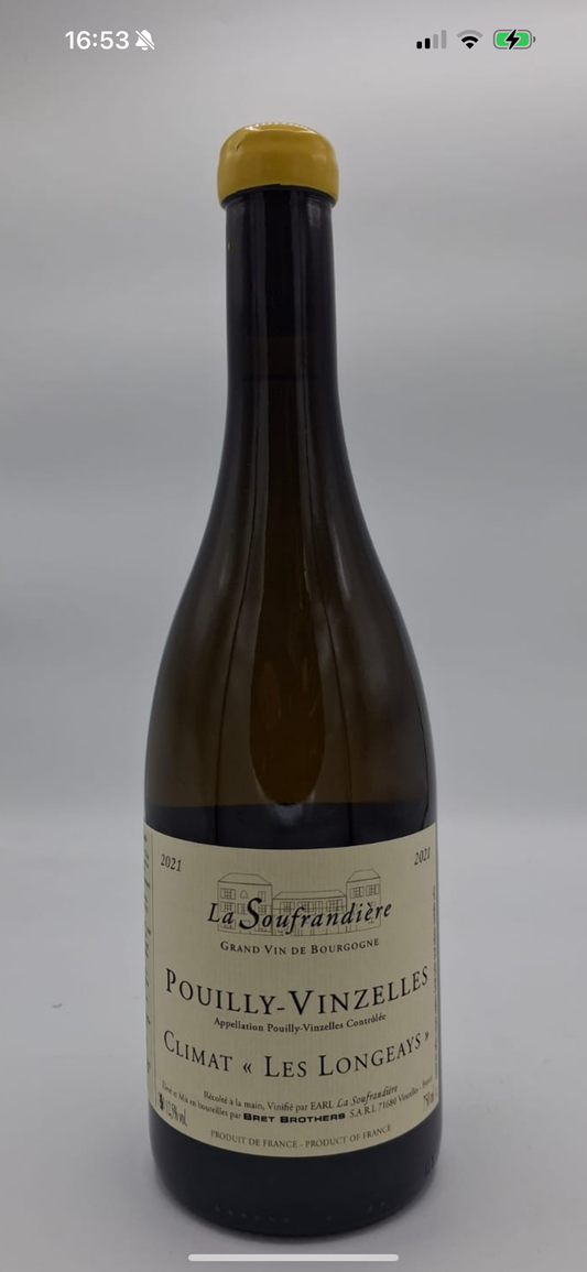 Domaine de la Souffrandiere, Pouilly-Vinzelles Les Longeays 2016, Blanc, Chardonnay, Bourgogne, France